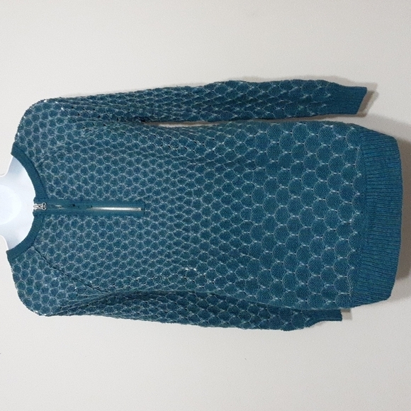 Anthropologie Moth women open knit sweater XS high low zipper accent festival - Picture 5 of 10